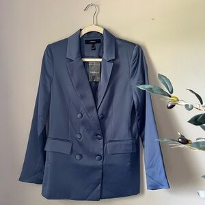 Blue satin blazer